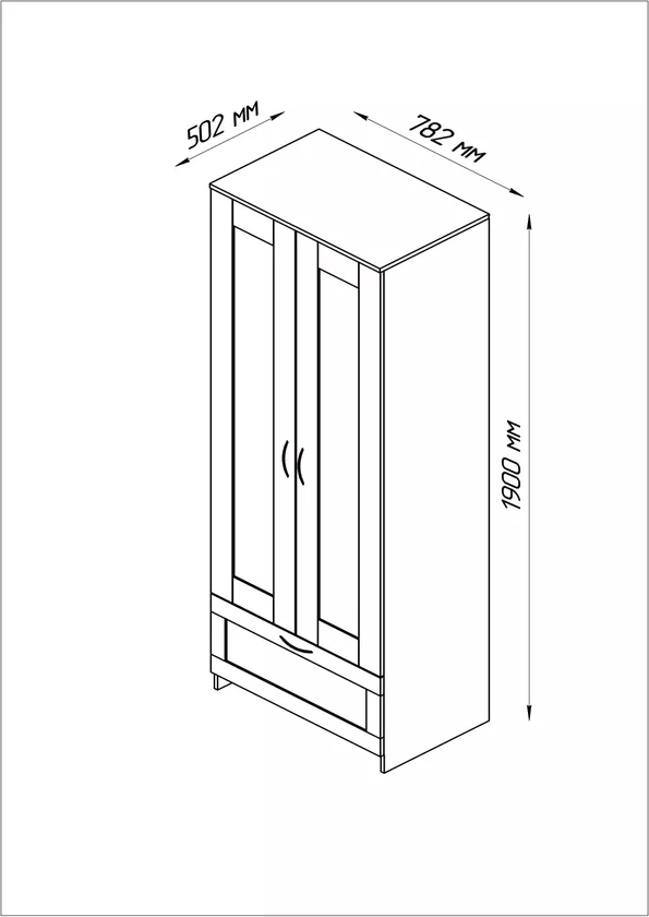 Шкаф Сириус, 2 двери и 1 ящик, дуб сонома в Екатеринбурге - gold-germes.ru | фото 4