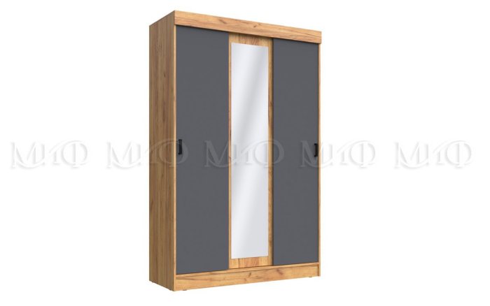 Шкаф-купе Басямиф, графит/дуб крафт в Екатеринбурге - gold-germes.ru | фото