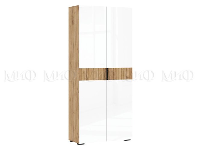 Шкаф Роджинамиф, белый глянец/дуб крафт в Екатеринбурге - gold-germes.ru | фото