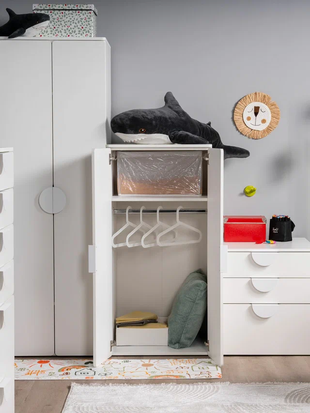 Шкаф распашной Пикси со штангой высотой 120 см, белый в Екатеринбурге - gold-germes.ru | фото 2