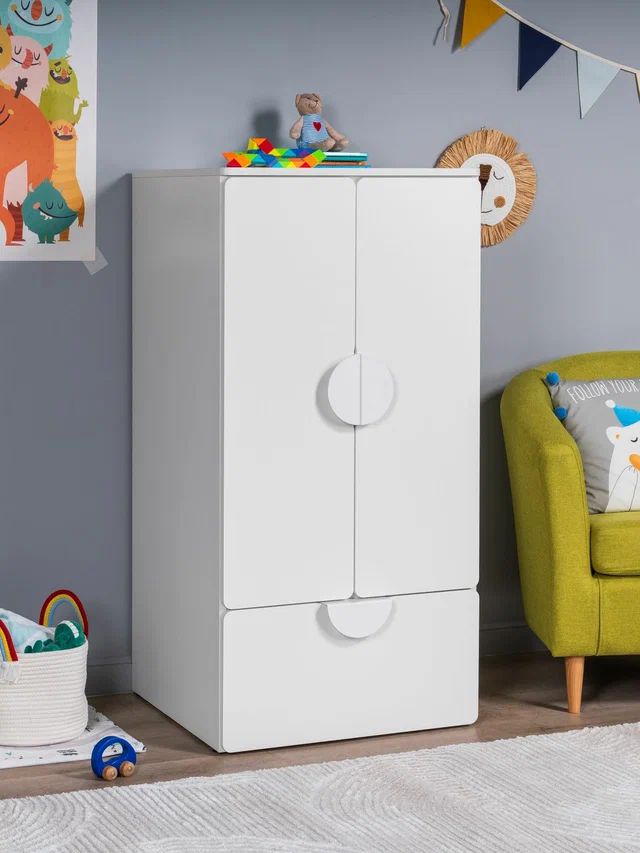 Шкаф распашной Пикси с ящиком высотой 120 см, белый в Екатеринбурге - gold-germes.ru | фото