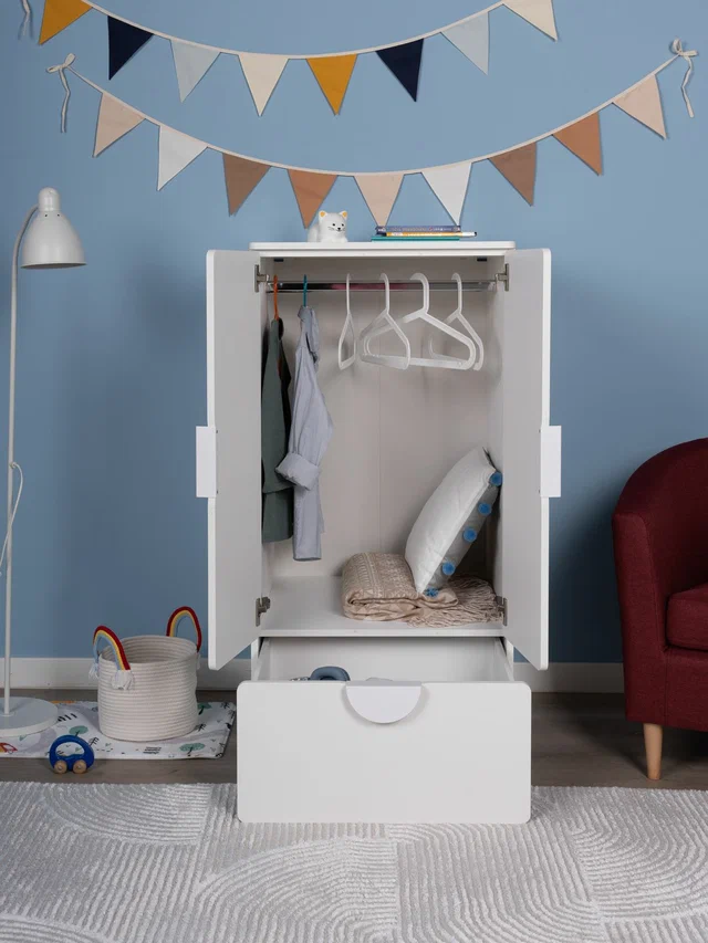 Шкаф распашной Пикси с ящиком высотой 120 см, белый в Екатеринбурге - gold-germes.ru | фото 2