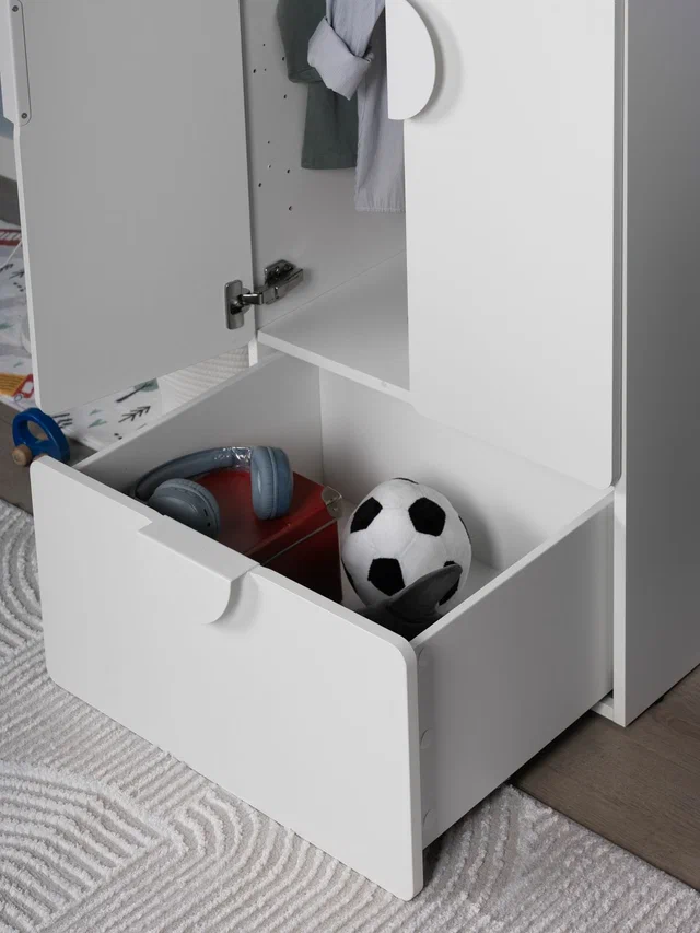 Шкаф распашной Пикси с ящиком высотой 120 см, белый в Екатеринбурге - gold-germes.ru | фото 3