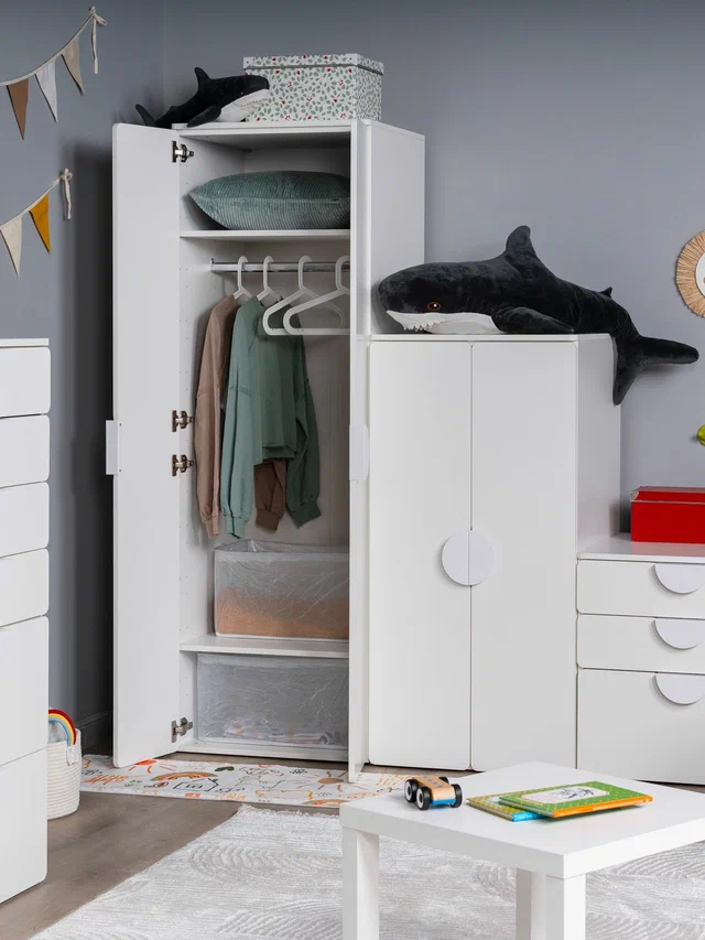 Шкаф распашной Пикси высотой 180 см, белый в Екатеринбурге - gold-germes.ru | фото 2