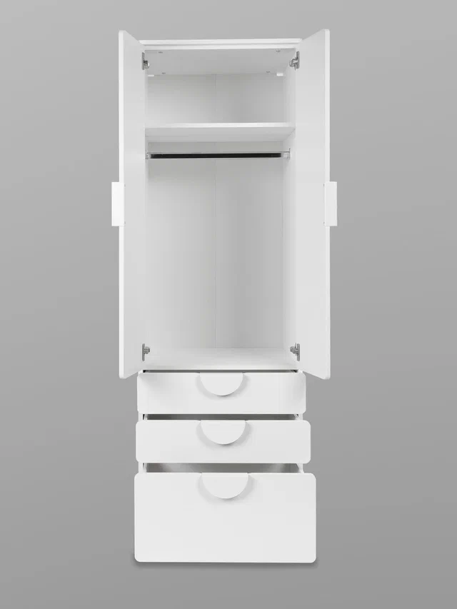 Шкаф распашной Пикси с ящиками высотой 180 см, белый в Екатеринбурге - gold-germes.ru | фото 2