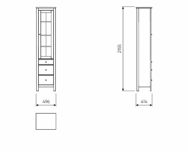 Шкаф Сага 50 с витриной, темно-бирюзовый в Екатеринбурге - gold-germes.ru | фото 4