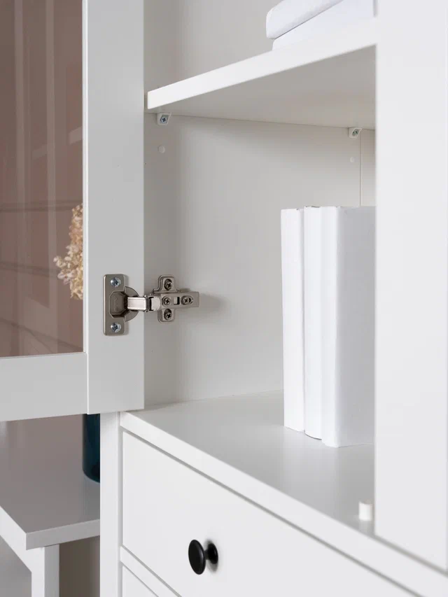 Шкаф Сага 90 с витриной, белый в Екатеринбурге - gold-germes.ru | фото 4