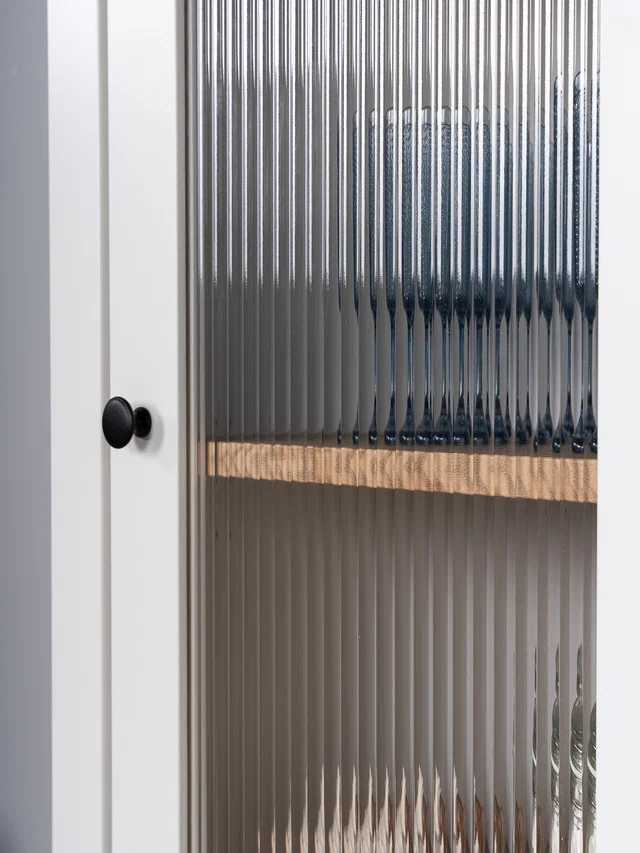 Шкаф Сага 50 с витриной мору, белый в Екатеринбурге - gold-germes.ru | фото 4