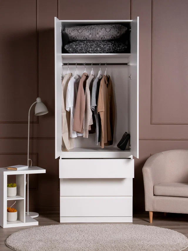 Шкаф распашной Варма Стор 80, белый в Екатеринбурге - gold-germes.ru | фото 2