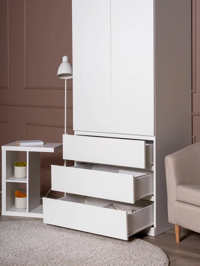 Шкаф распашной Варма Стор 80, белый в Екатеринбурге - gold-germes.ru | фото 3