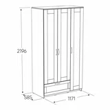 Шкаф ГУД ЛАКК Сириус, 3 двери и 1 ящик с зеркалом,дуб венге в Екатеринбурге - gold-germes.ru | фото 4