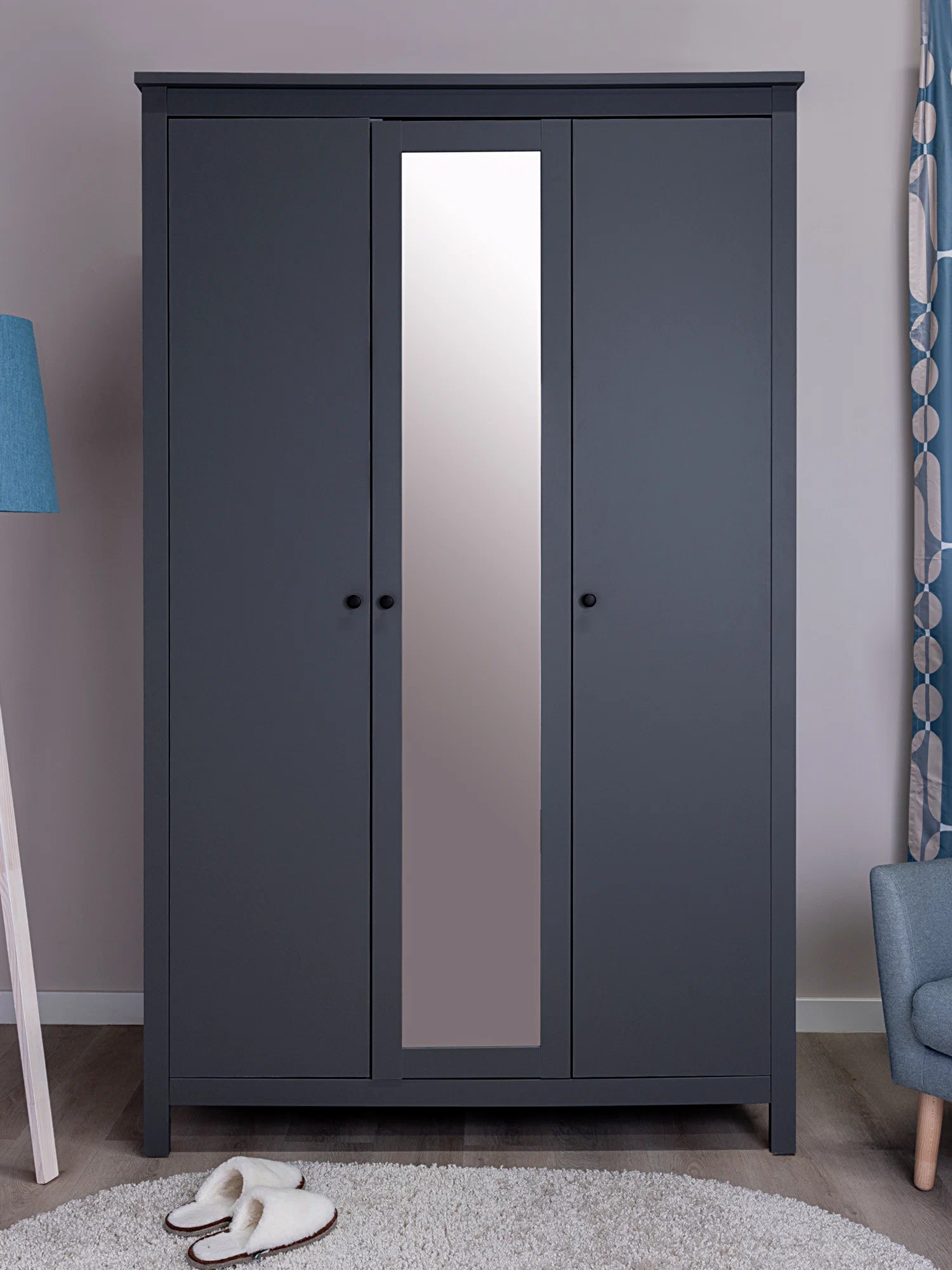 Шкаф распашной Сага, 3 двери, серый в Екатеринбурге - gold-germes.ru | фото