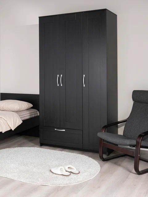 Шкаф ГУД ЛАКК Сириус, 3 двери и 1 ящик, дуб венге в Екатеринбурге - gold-germes.ru | фото 5