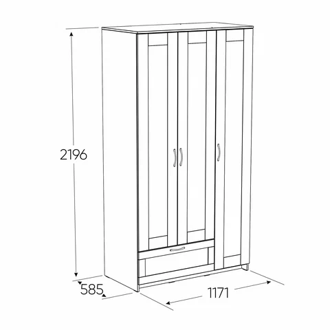 Шкаф ГУД ЛАКК Сириус, 3 двери и 1 ящик, дуб сонома в Екатеринбурге - gold-germes.ru | фото 4