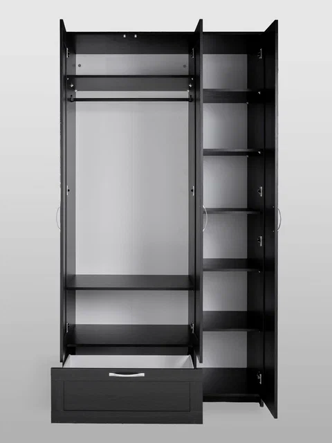 Шкаф ГУД ЛАКК Сириус, 3 двери и 1 ящик, дуб венге в Екатеринбурге - gold-germes.ru | фото 2