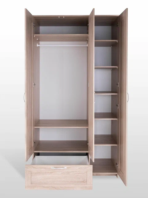 Шкаф ГУД ЛАКК Сириус, 3 двери и 1 ящик, дуб сонома в Екатеринбурге - gold-germes.ru | фото 3