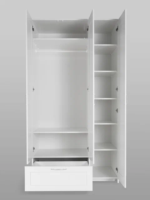 Шкаф ГУД ЛАКК Сириус, 3 двери и 1 ящик, белый в Екатеринбурге - gold-germes.ru | фото 3