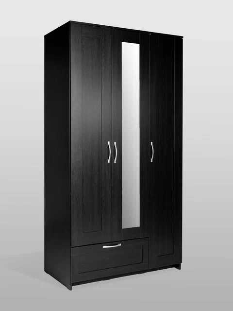 Шкаф ГУД ЛАКК Сириус, 3 двери и 1 ящик с зеркалом,дуб венге в Екатеринбурге - gold-germes.ru | фото 2