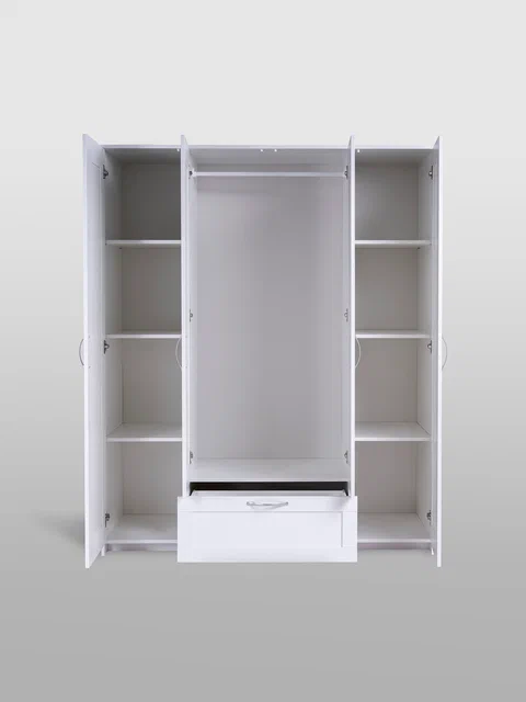 Шкаф Сириус 4-х дверный с ящиком и зеркалами высотой 190 см, белый в Екатеринбурге - gold-germes.ru | фото 3