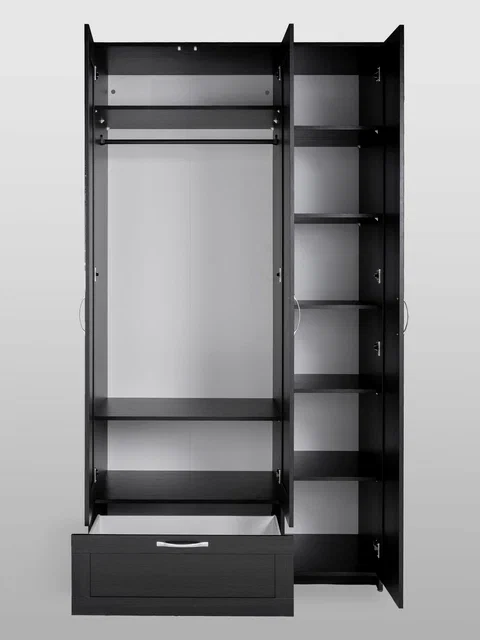 Шкаф ГУД ЛАКК Сириус, 3 двери и 1 ящик с зеркалом,дуб венге в Екатеринбурге - gold-germes.ru | фото 3