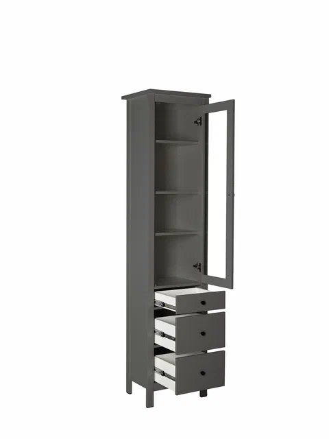 Шкаф Сага 50 с витриной, серый в Екатеринбурге - gold-germes.ru | фото 2