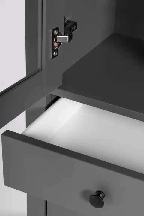 Шкаф Сага 50 с витриной, серый в Екатеринбурге - gold-germes.ru | фото 4