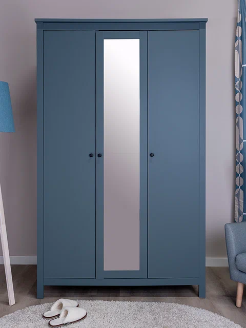 Шкаф распашной Сага, 3 двери с зеркалом, темно-бирюзовый в Екатеринбурге - gold-germes.ru | фото
