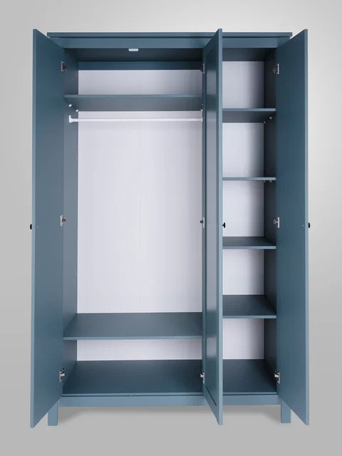 Шкаф распашной Сага, 3 двери с зеркалом, темно-бирюзовый в Екатеринбурге - gold-germes.ru | фото 3