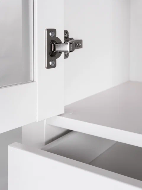 Шкаф Сага 50 с витриной, белый/ясень в Екатеринбурге - gold-germes.ru | фото 3