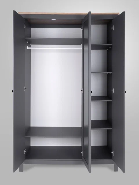 Шкаф распашной Сага, 3 двери серый/ясень в Екатеринбурге - gold-germes.ru | фото 3