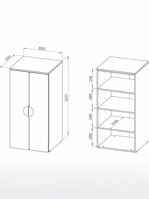 Шкаф распашной Пикси с полками высотой 120 см, голубой в Екатеринбурге - gold-germes.ru | фото 4