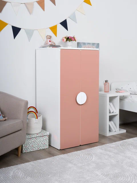 Шкаф распашной Пикси с полками высотой 120 см, светло-розовый в Екатеринбурге - gold-germes.ru | фото