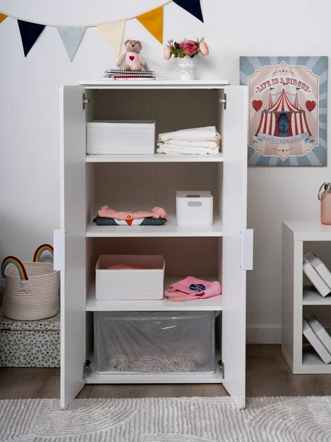 Шкаф распашной Пикси с полками высотой 120 см, светло-розовый в Екатеринбурге - gold-germes.ru | фото 2