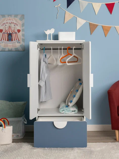 Шкаф распашной Пикси с ящиком высотой 120 см, голубой в Екатеринбурге - gold-germes.ru | фото 2