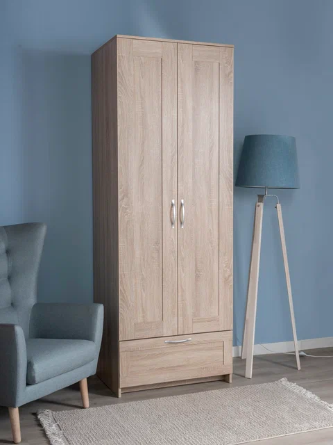 Шкаф ГУД ЛАКК Сириус, 2 двери и 1 ящик, дуб сонома в Екатеринбурге - gold-germes.ru | фото 2