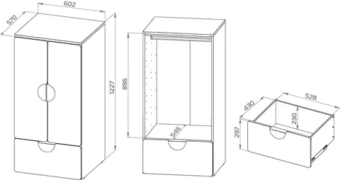 Шкаф распашной Пикси с ящиком высотой 120 см, голубой в Екатеринбурге - gold-germes.ru | фото 3