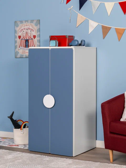 Шкаф распашной Пикси со штангой высотой 120 см, голубой в Екатеринбурге - gold-germes.ru | фото