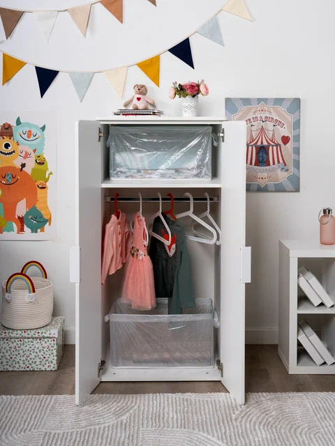 Шкаф распашной Пикси со штангой высотой 120 см, светло-розовый в Екатеринбурге - gold-germes.ru | фото 2