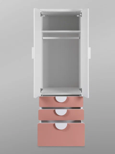 Шкаф распашной Пикси с ящиками высотой 180 см, светло-розовый в Екатеринбурге - gold-germes.ru | фото 2