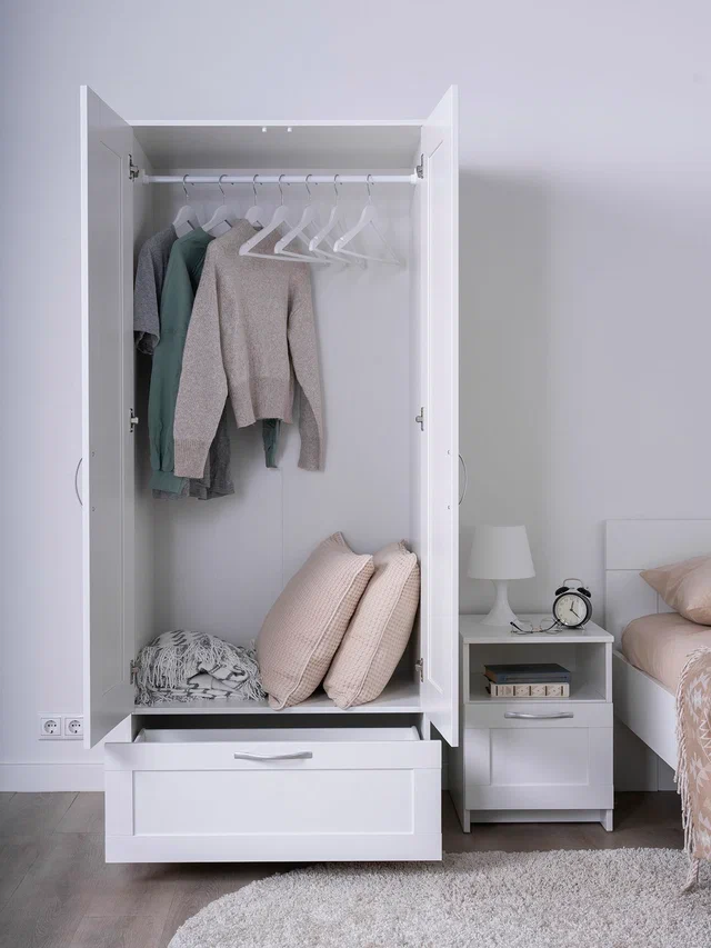 Шкаф Сириус, 2 двери и 1 ящик, белый в Екатеринбурге - gold-germes.ru | фото 3