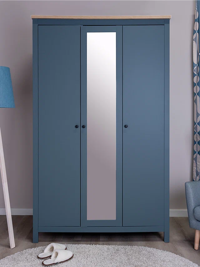 Шкаф распашной Сага, 3 двери, темно-бирюзовый/ясень в Екатеринбурге - gold-germes.ru | фото