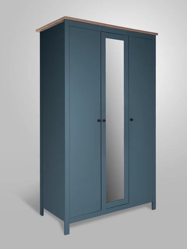 Шкаф распашной Сага, 3 двери, темно-бирюзовый/ясень в Екатеринбурге - gold-germes.ru | фото 2