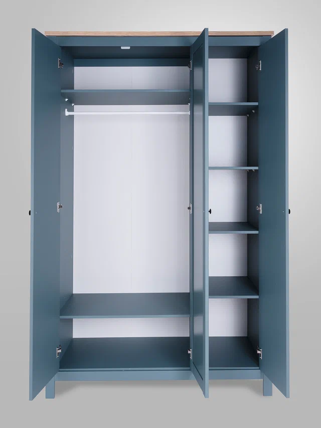 Шкаф распашной Сага, 3 двери, темно-бирюзовый/ясень в Екатеринбурге - gold-germes.ru | фото 3