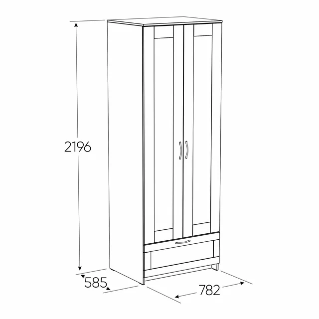 Шкаф ГУД ЛАКК Сириус, 2 двери и 1 ящик, белый в Екатеринбурге - gold-germes.ru | фото 4