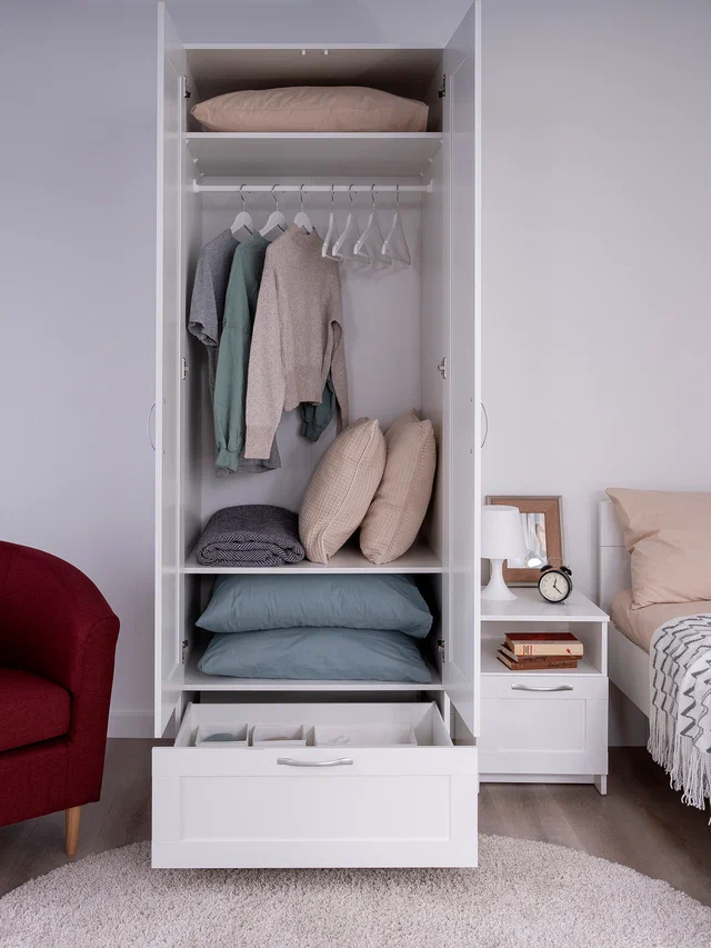 Шкаф ГУД ЛАКК Сириус, 2 двери и 1 ящик, белый в Екатеринбурге - gold-germes.ru | фото 3